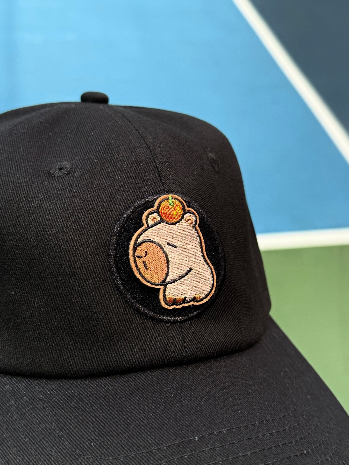 Capybara with Orange Embroidered Velcro Patch