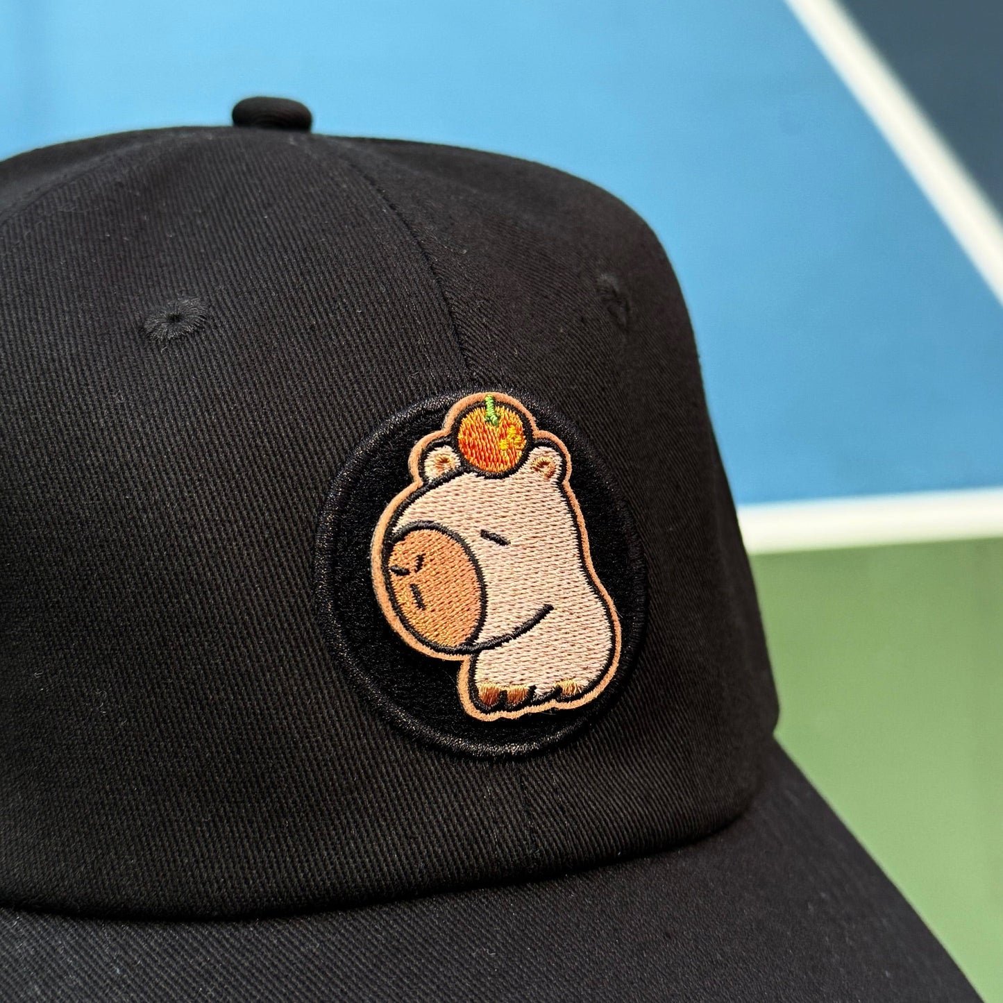 Capybara with Orange Embroidered Velcro Patch