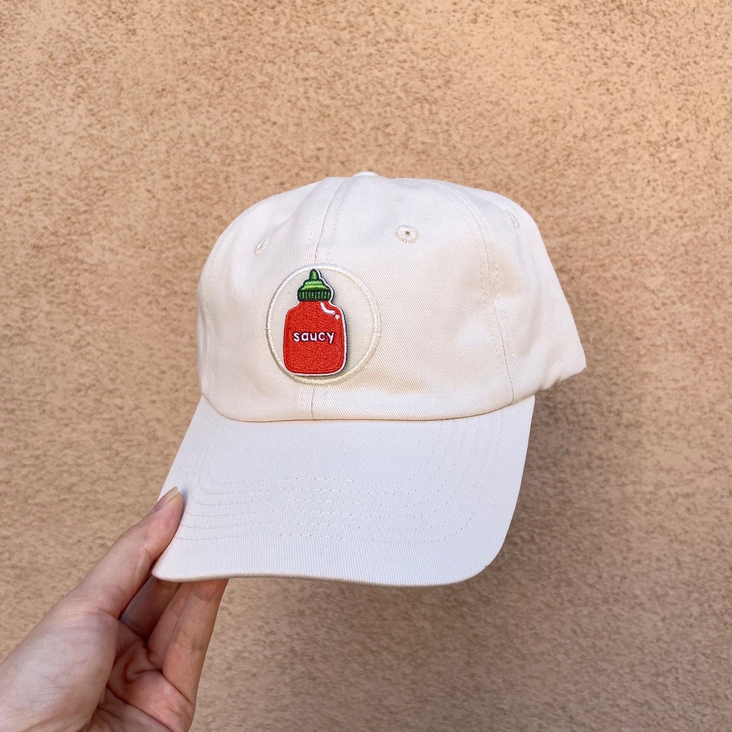 Saucy Hot Sauce Embroidered Velcro Patch