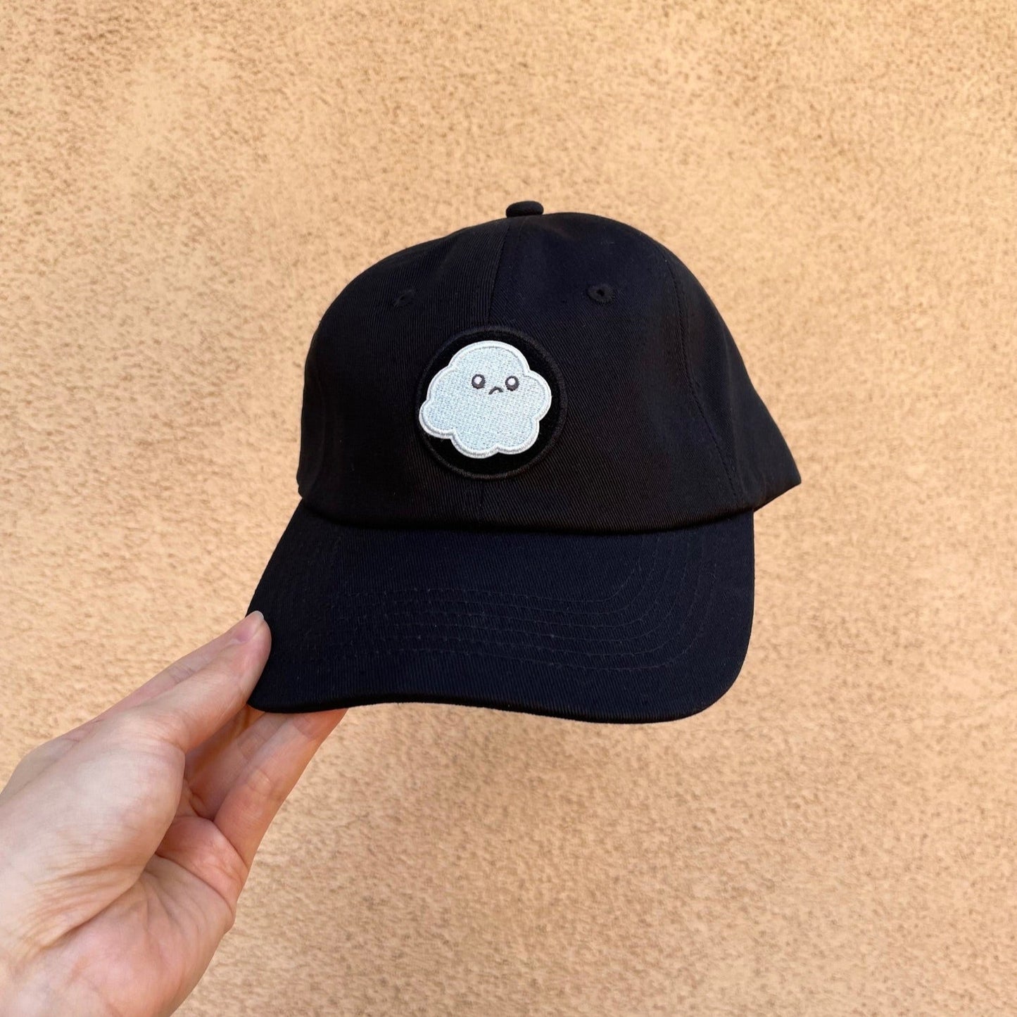 Sad Blue Cloud Embroidered Velcro Patch