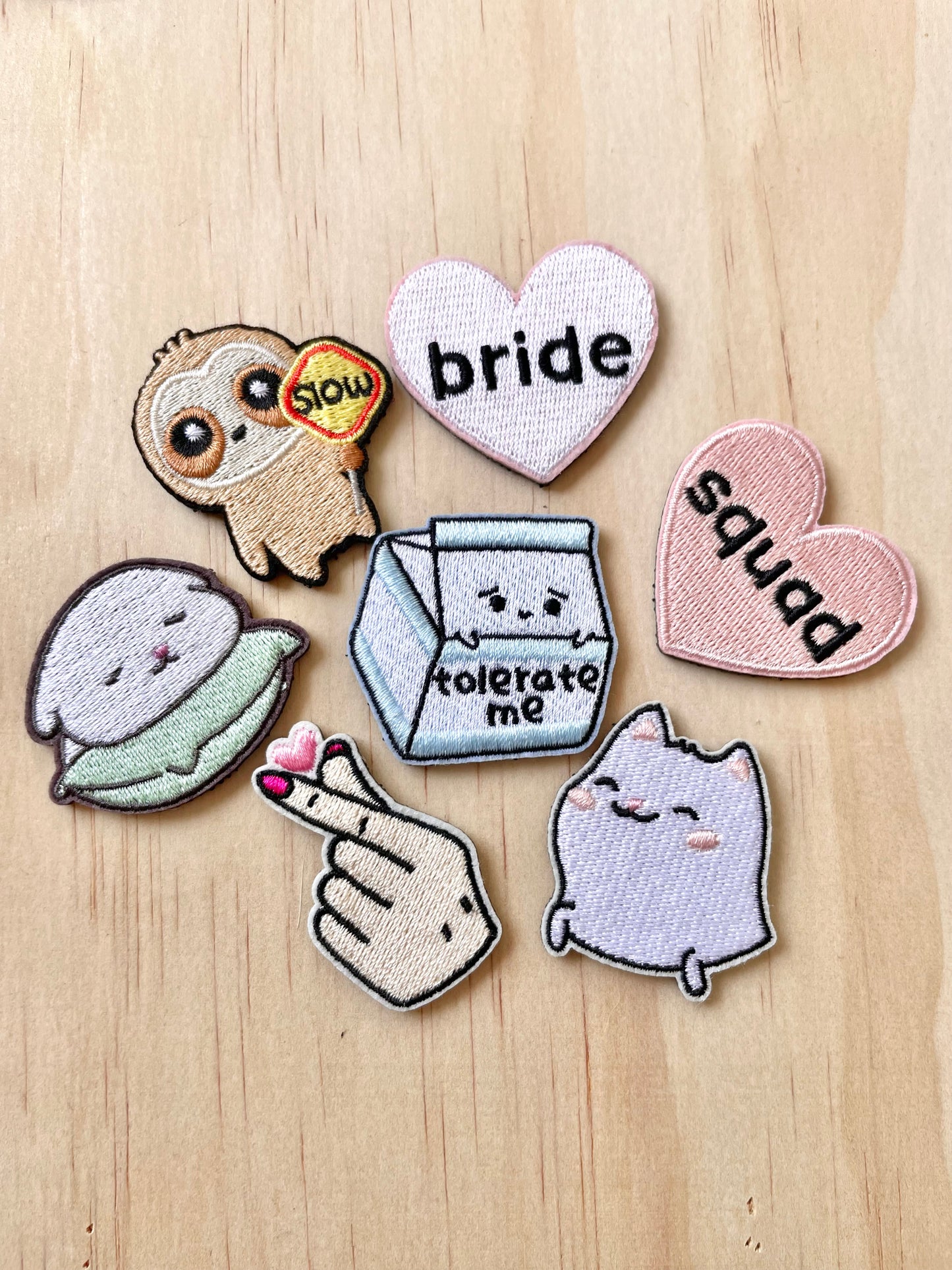 Bride White Heart Velcro Patch