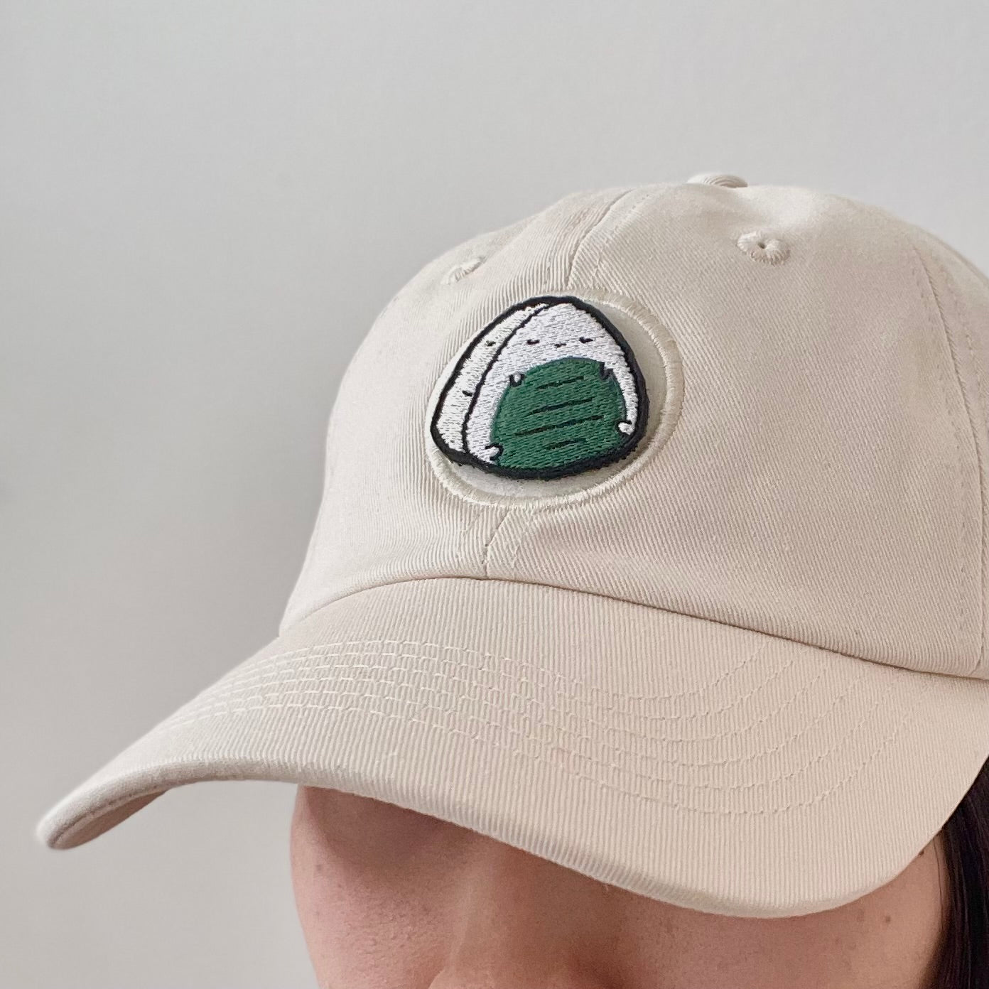 Sleepy Rice Ball Embroidered Velcro Patch