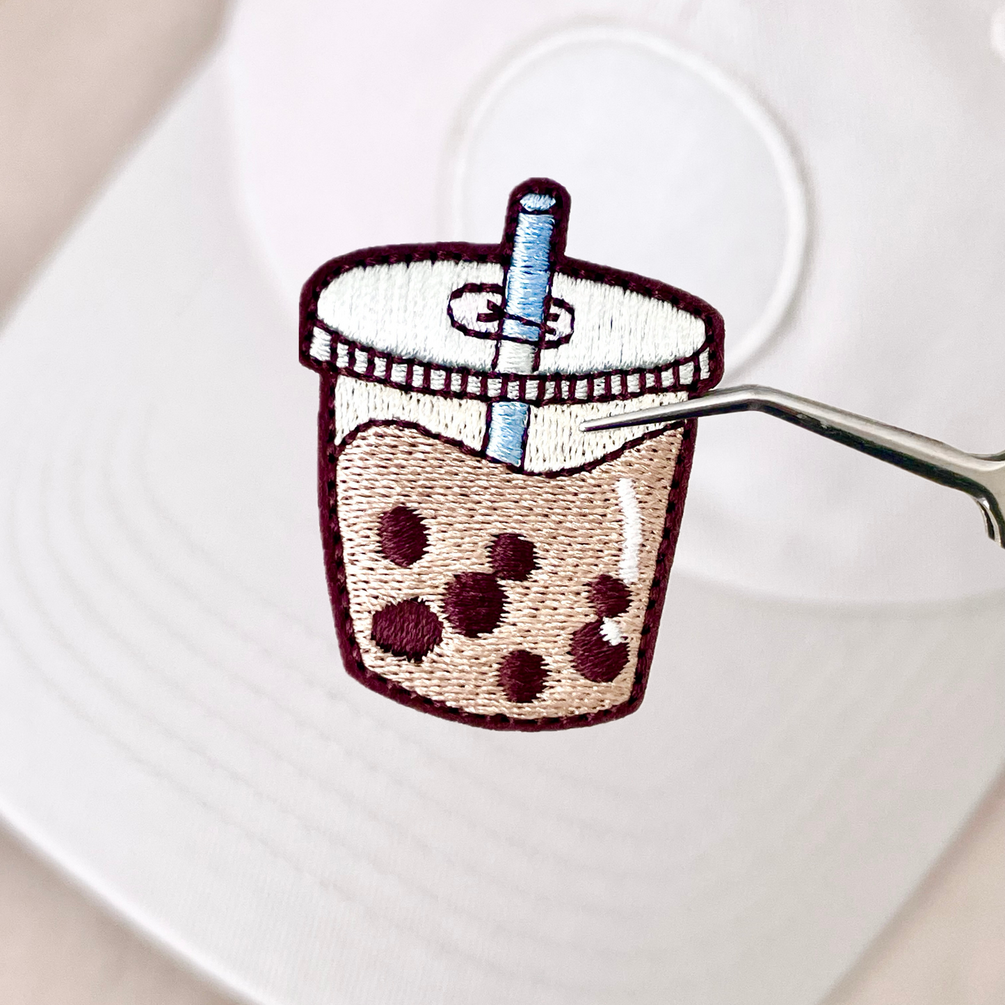 Milk Tea Boba Embroidered Velcro Patch