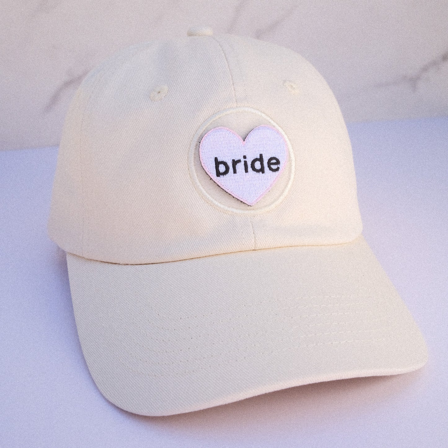 Bride White Heart Velcro Patch