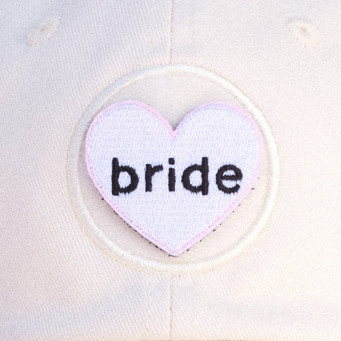 Bride White Heart Velcro Patch