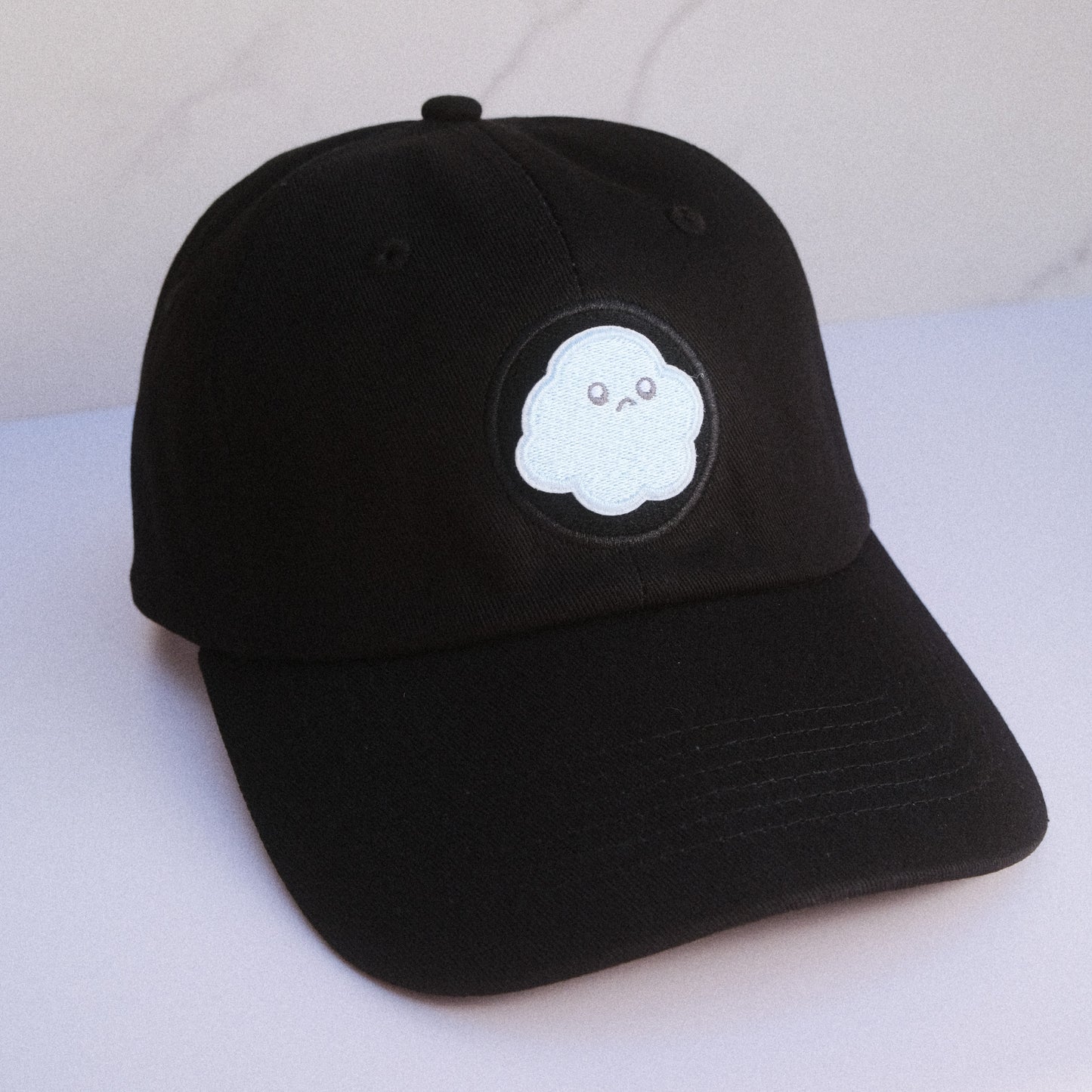 Sad Blue Cloud Embroidered Velcro Patch