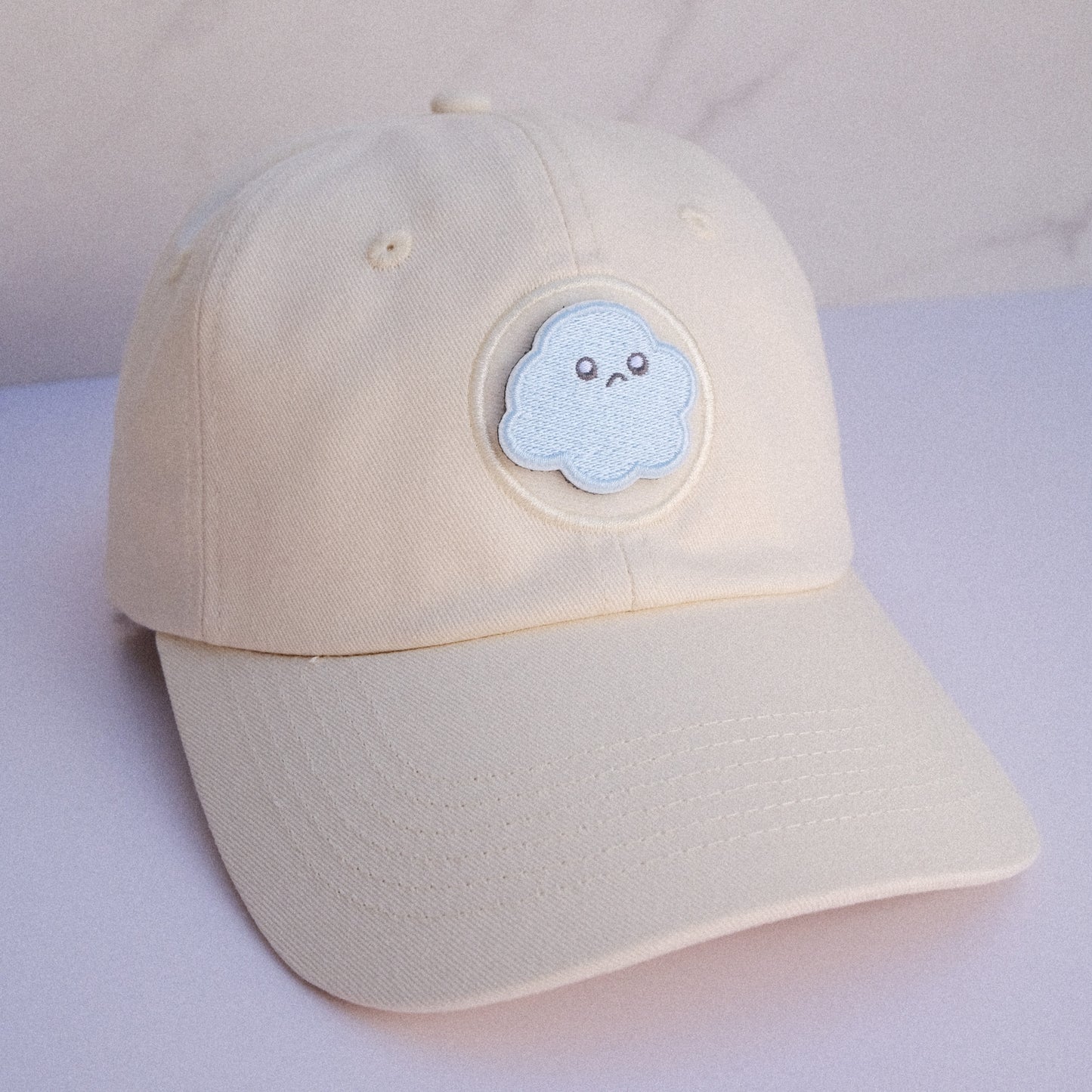 Sad Blue Cloud Embroidered Velcro Patch