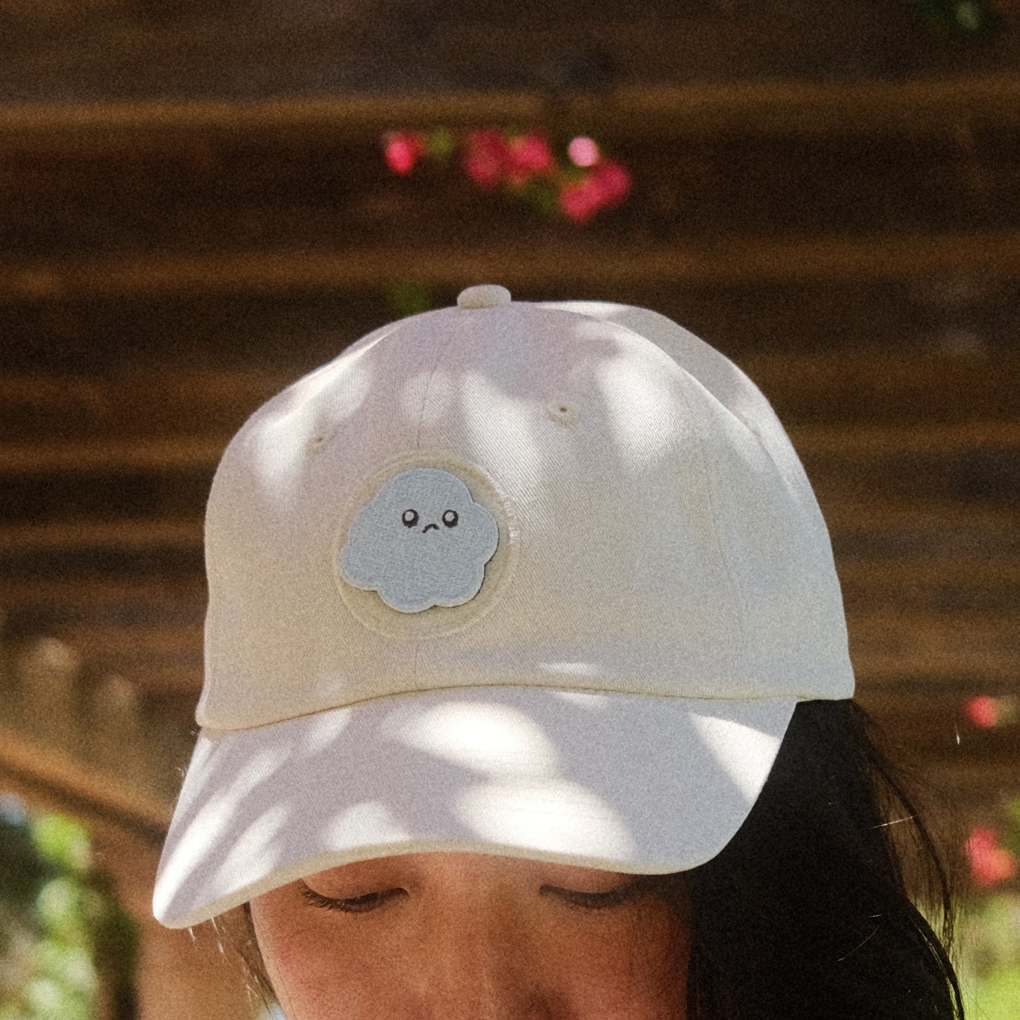 Sad Blue Cloud Embroidered Velcro Patch