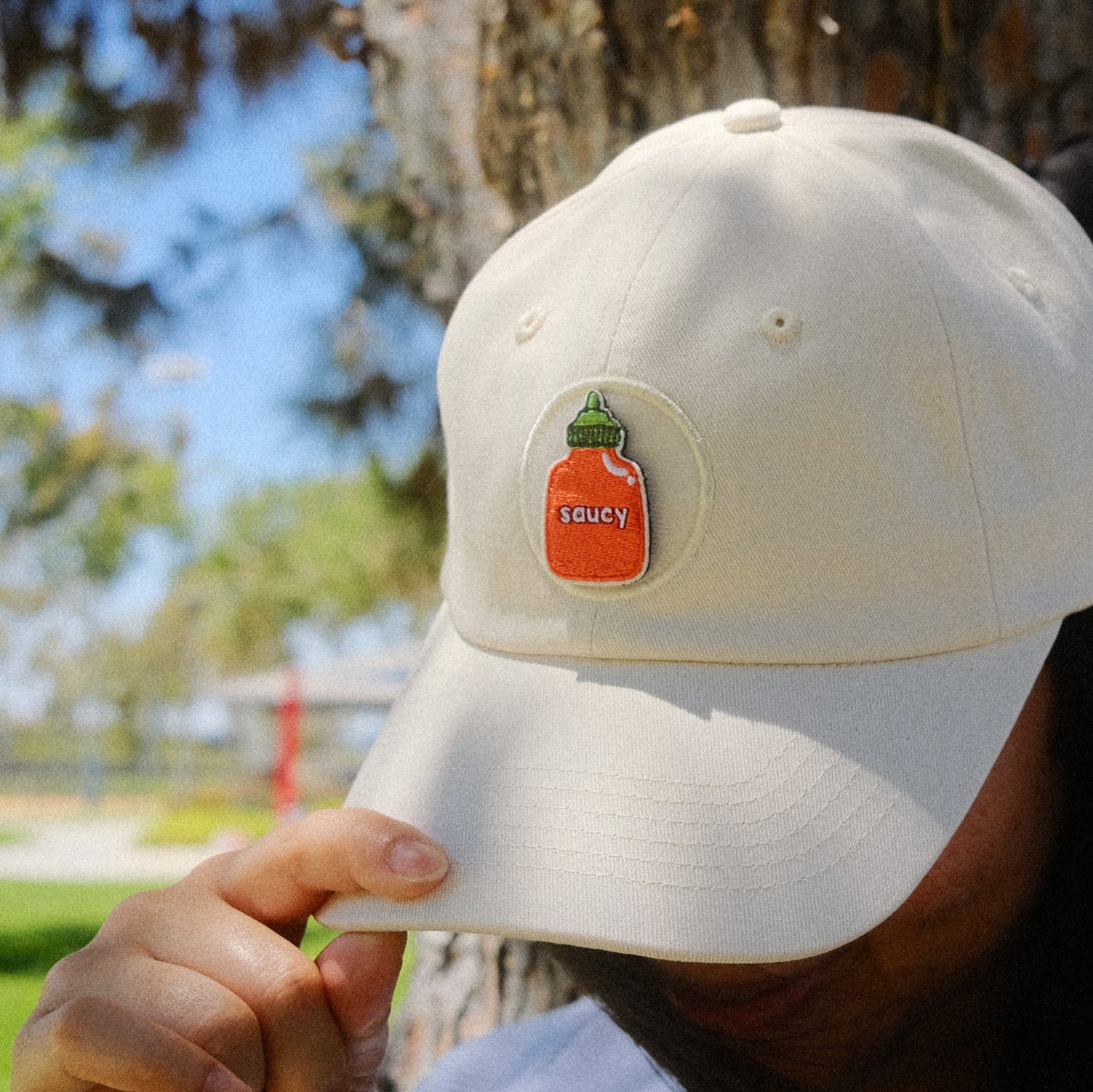 Saucy Hot Sauce Embroidered Velcro Patch