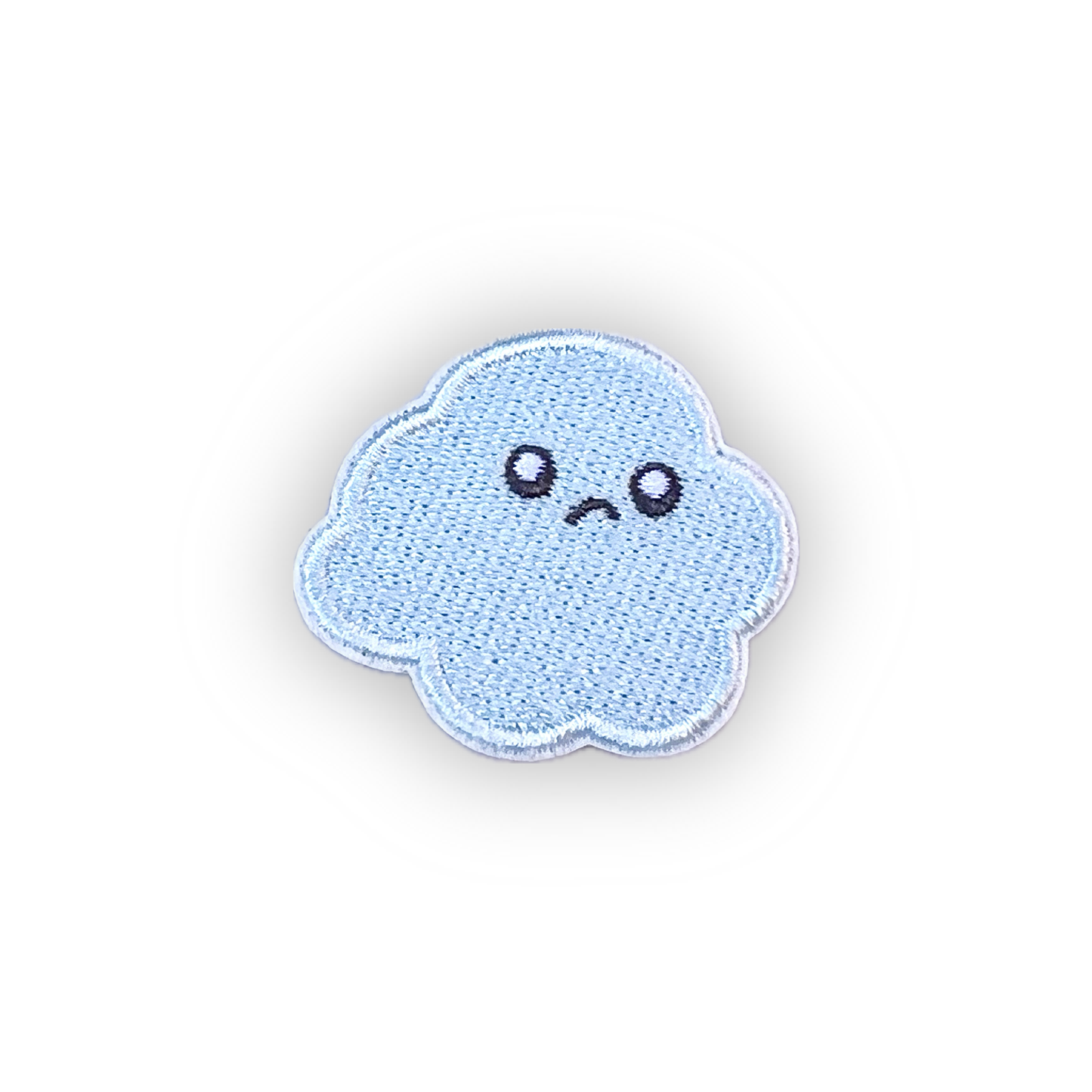 Sad Blue Cloud Embroidered Velcro Patch