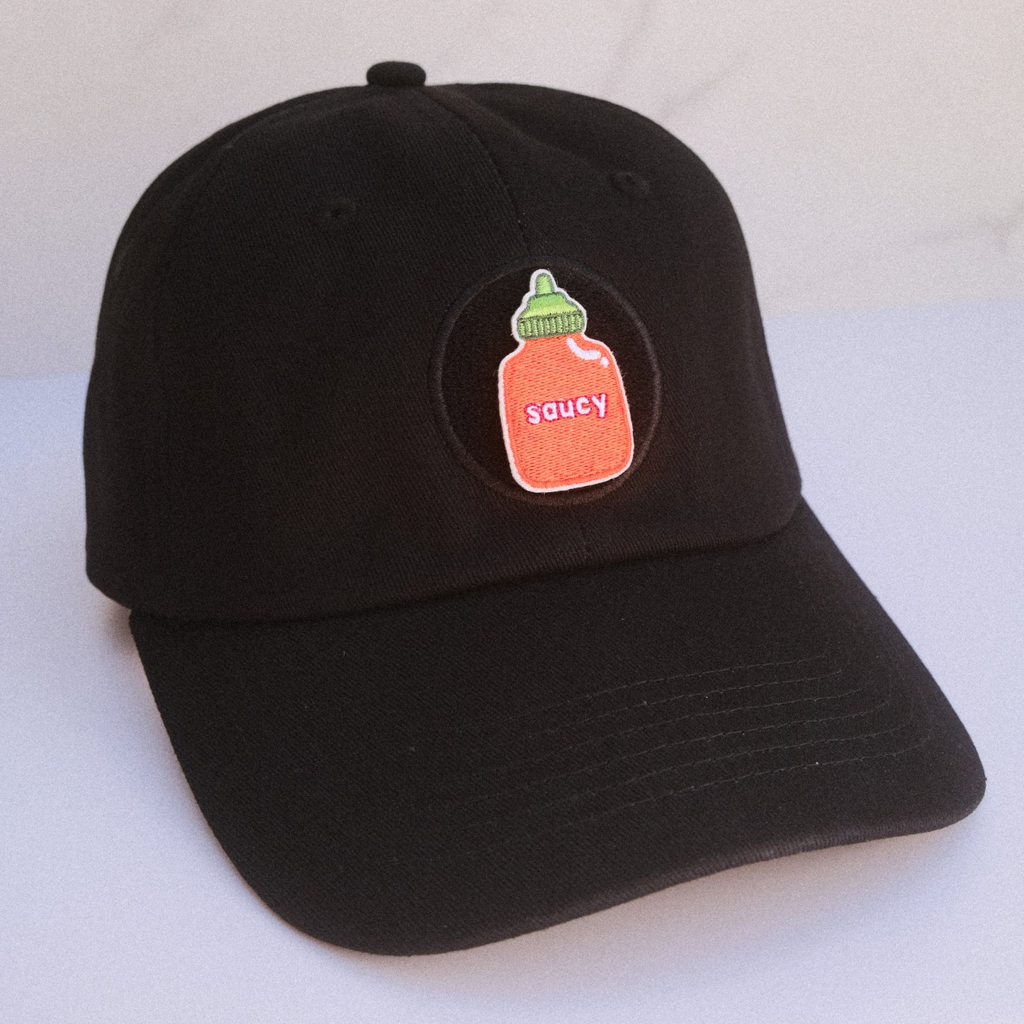 Saucy Hot Sauce Embroidered Velcro Patch