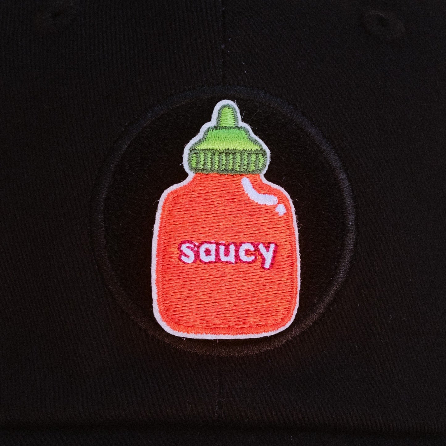 Saucy Hot Sauce Embroidered Velcro Patch
