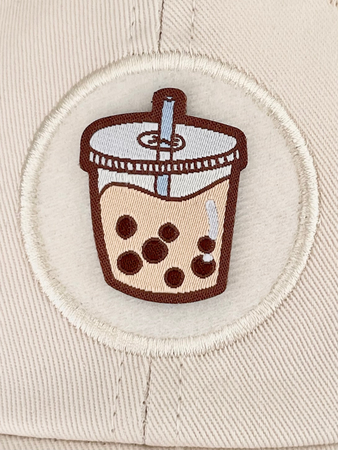 Milk Tea Boba Woven Patch with Velcro Backing