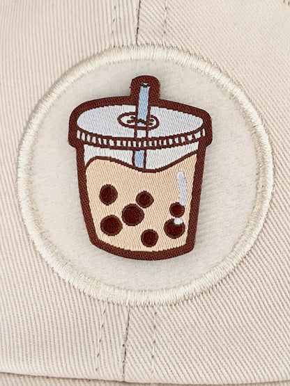 Milk Tea Boba Woven Patch with Velcro Backing