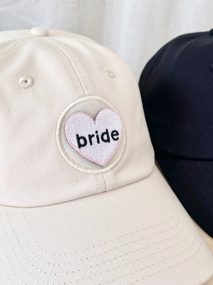 Bride White Heart Velcro Patch