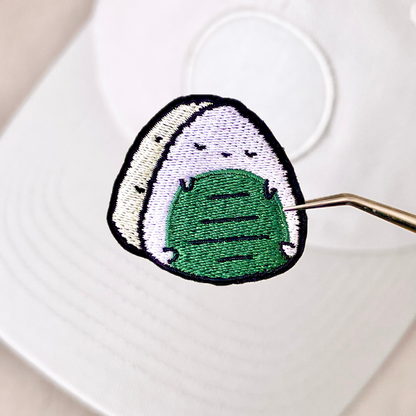 Sleepy Rice Ball Embroidered Velcro Patch