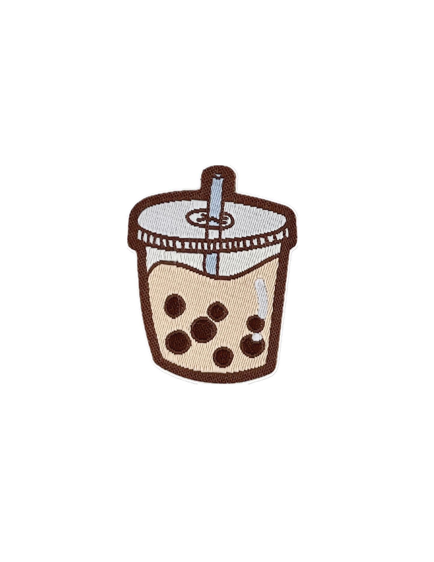 Milk Tea Boba Woven Patch with Velcro Backing