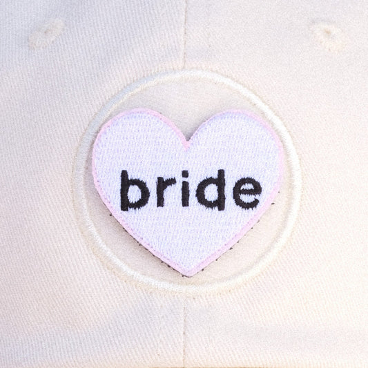 Bride White Heart Velcro Patch