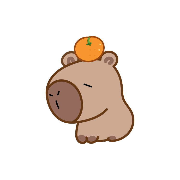 Capybara with Orange Velcro Patch