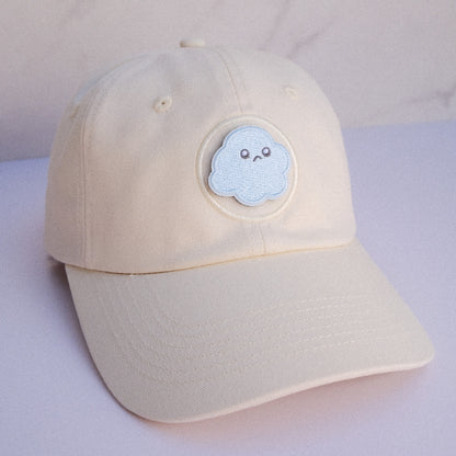 Sad Blue Cloud Embroidered Velcro Patch