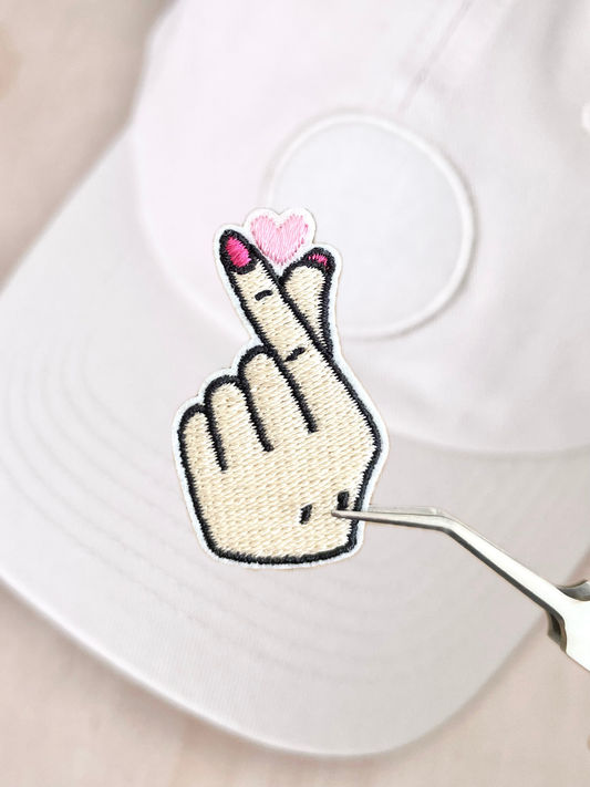 Korean Finger Heart Velcro Patch