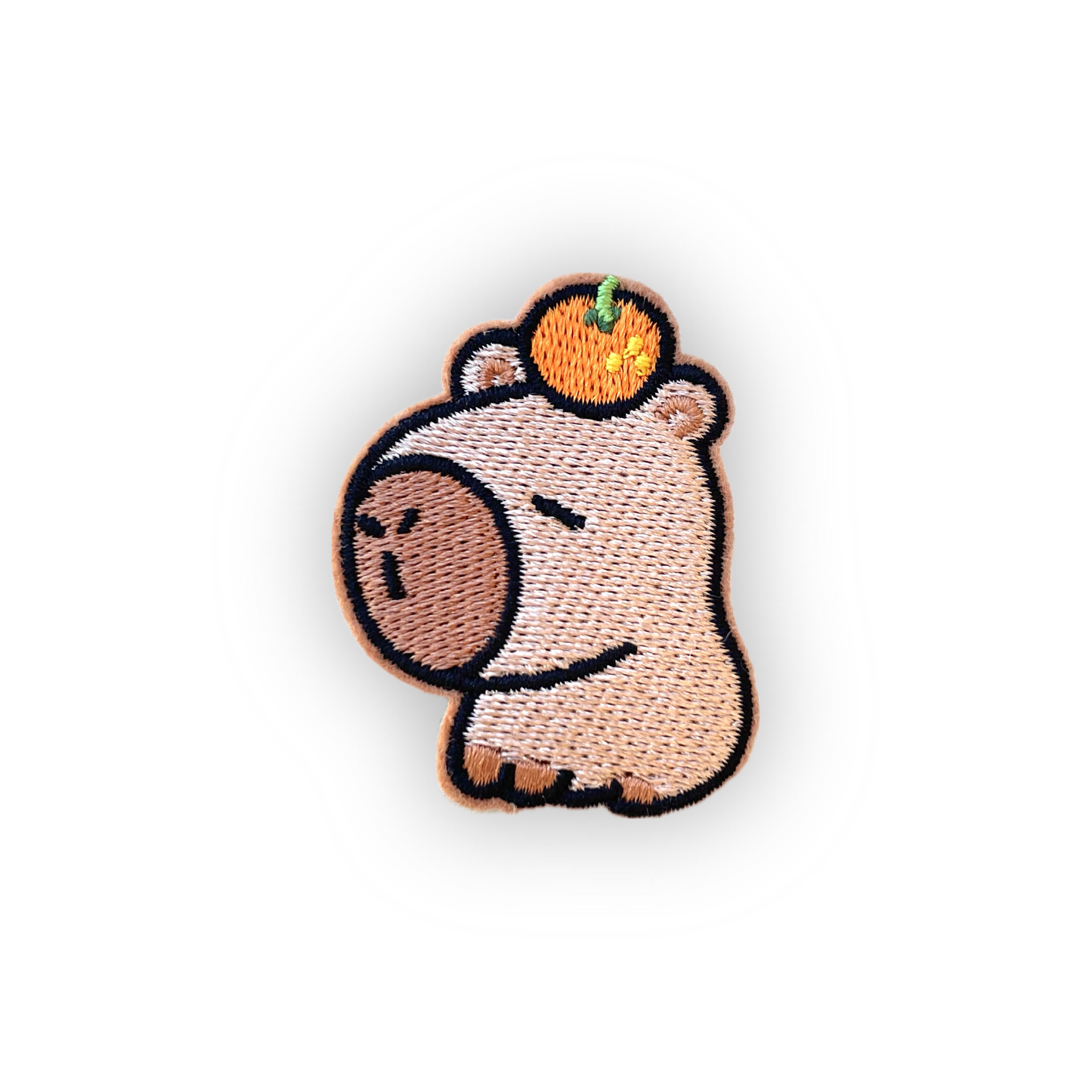 Capybara with Orange Embroidered Velcro Patch