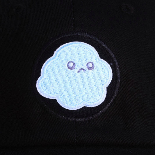 Sad Blue Cloud Embroidered Velcro Patch