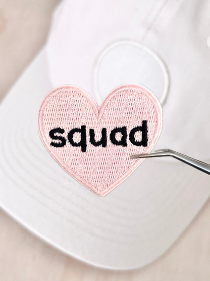 Squad Pink Heart Velcro Patch